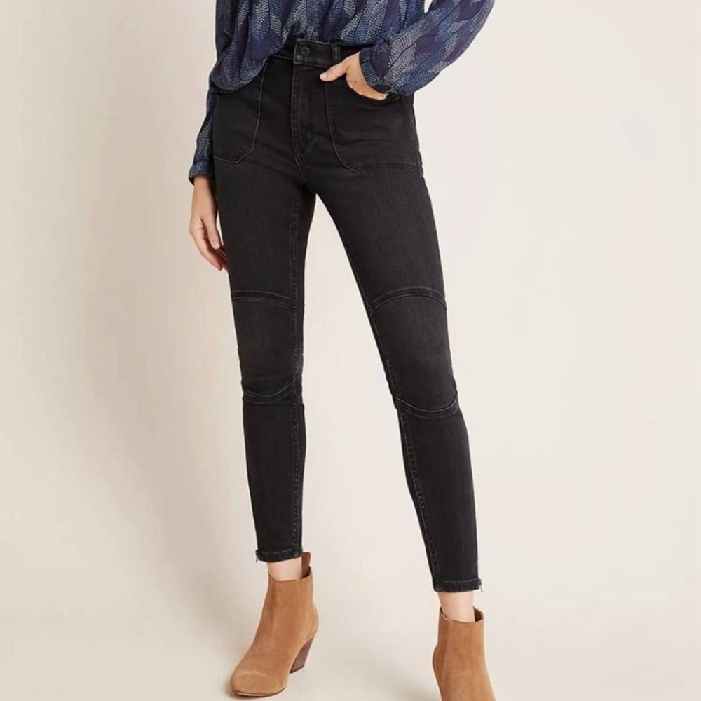 Pilcro by Anthropologie high rise black denim leggings, size 29